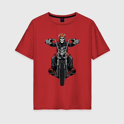 Женская футболка оверсайз Dead racer / Красный – фото 1