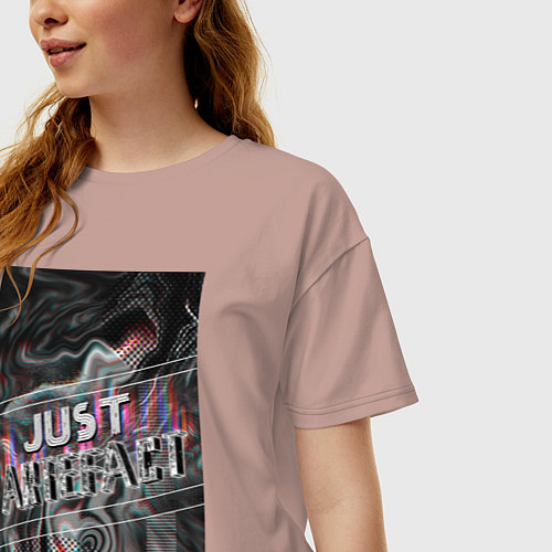 Женская футболка оверсайз Just Artefact / Пыльно-розовый – фото 3
