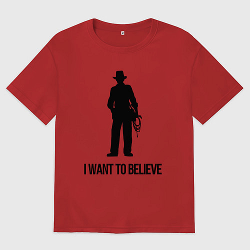 Женская футболка оверсайз Индиана джонс / Красный – фото 1