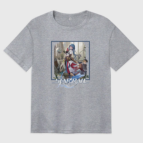 Женская футболка оверсайз Наташа / Меланж – фото 1