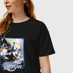 Футболка оверсайз женская Михаил-Шарль Легворк, цвет: черный — фото 2