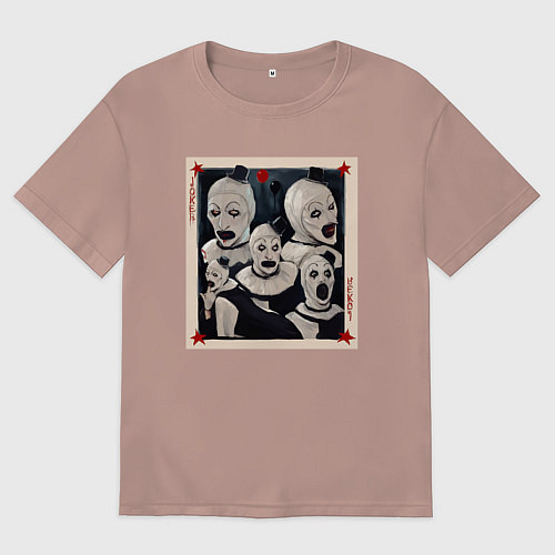 Женская футболка оверсайз Арт джокер / Пыльно-розовый – фото 1