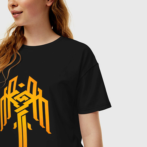 Женская футболка оверсайз Сrest Kirkwall - Dragon age / Черный – фото 3