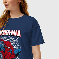 Футболка оверсайз женская Человек паук, цвет: тёмно-синий — фото 2