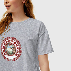 Футболка оверсайз женская Орнаменты Башкирии, цвет: меланж — фото 2