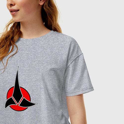 Женская футболка оверсайз Klingon / Меланж – фото 3