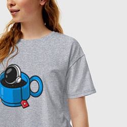 Футболка оверсайз женская Space tea, цвет: меланж — фото 2