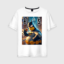 Футболка оверсайз женская Batsimpson - ai art fantasy, цвет: белый