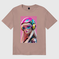 Футболка оверсайз женская Sweet Barbie - cyberpunk, цвет: пыльно-розовый
