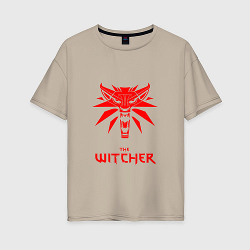 Женская футболка оверсайз The witcher games / Миндальный – фото 1