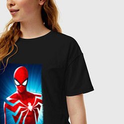 Футболка оверсайз женская Новый человек паук игра, цвет: черный — фото 2