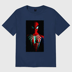 Футболка оверсайз женская Новый человек паук в темноте, цвет: тёмно-синий