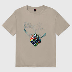 Женская футболка оверсайз Рубик в воде