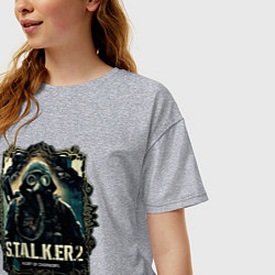 Футболка оверсайз женская Stalker 2 heart of Chornobyl radiations, цвет: меланж — фото 2