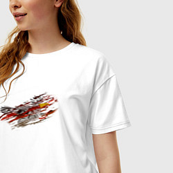 Футболка оверсайз женская Орел в закате, цвет: белый — фото 2