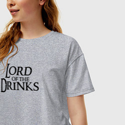 Футболка оверсайз женская Lord of the drinks logo, цвет: меланж — фото 2