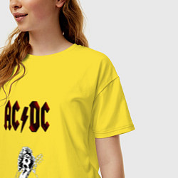 Футболка оверсайз женская AcDc - roook, цвет: желтый — фото 2