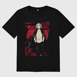 Футболка оверсайз женская Токийские мстители Мандзиро Сано манга, цвет: черный