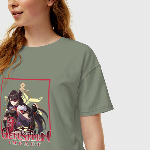 Женская футболка оверсайз Бэй Доу / Авокадо – фото 3