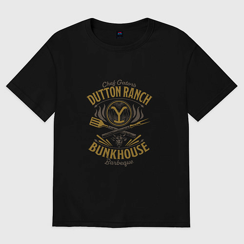 Женская футболка оверсайз Даттон ранч / Черный – фото 1