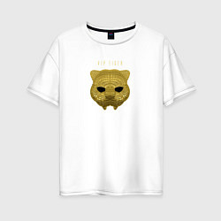 Футболка оверсайз женская Золотая маска тигра из игры в кальмара, цвет: белый