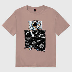 Футболка оверсайз женская Космический сон, цвет: пыльно-розовый