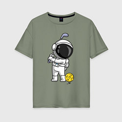 Женская футболка оверсайз Космический гольф