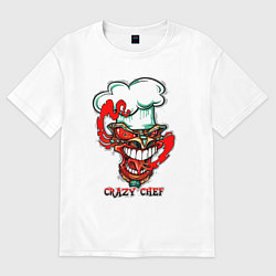 Футболка оверсайз женская Crazy chef, цвет: белый