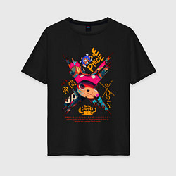 Футболка оверсайз женская One Piece Chopper Tony Tony, цвет: черный