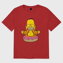 Футболка оверсайз женская Homer yoga, цвет: красный
