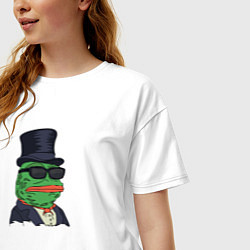 Футболка оверсайз женская Лягушонок пепе, цвет: белый — фото 2