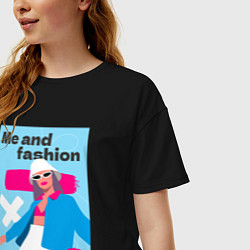 Футболка оверсайз женская Я и мода pop art, цвет: черный — фото 2