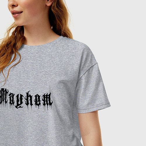 Женская футболка оверсайз Mayhem - phrase / Меланж – фото 3