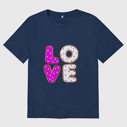 Женская футболка оверсайз Love - розовый пряник