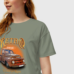 Футболка оверсайз женская Ретро гараж и автомобиль Ford F, цвет: авокадо — фото 2