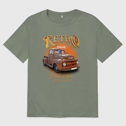 Женская футболка оверсайз Ретро гараж и автомобиль Ford F