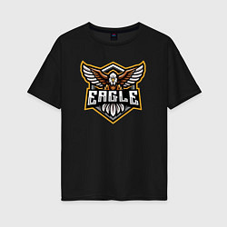 Футболка оверсайз женская Eagle team, цвет: черный