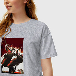 Футболка оверсайз женская День Победы над фашизмом, цвет: меланж — фото 2