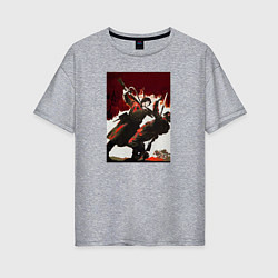 Футболка оверсайз женская День Победы над фашизмом, цвет: меланж