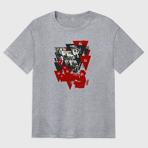 Женская футболка оверсайз Советская экономика - Ленин / Меланж – фото 1