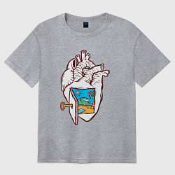 Женская футболка оверсайз Лето в сердечке