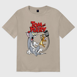 Женская футболка оверсайз Том и Джерри - кувалда