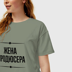 Футболка оверсайз женская Жена продюсера на светлом, цвет: авокадо — фото 2