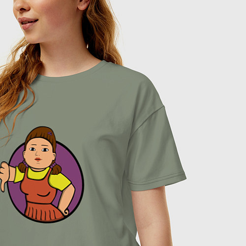 Женская футболка оверсайз Squid game girl / Авокадо – фото 3