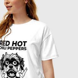 Футболка оверсайз женская Red Hot Chili Peppers - rock dog, цвет: белый — фото 2