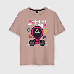 Футболка оверсайз женская Squid game boy, цвет: пыльно-розовый