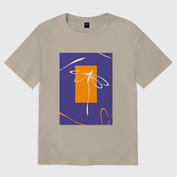 Женская футболка оверсайз Силуэт стрекозы-коллаж