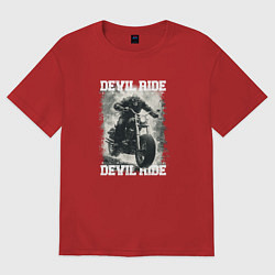 Футболка оверсайз женская Devil ride, цвет: красный