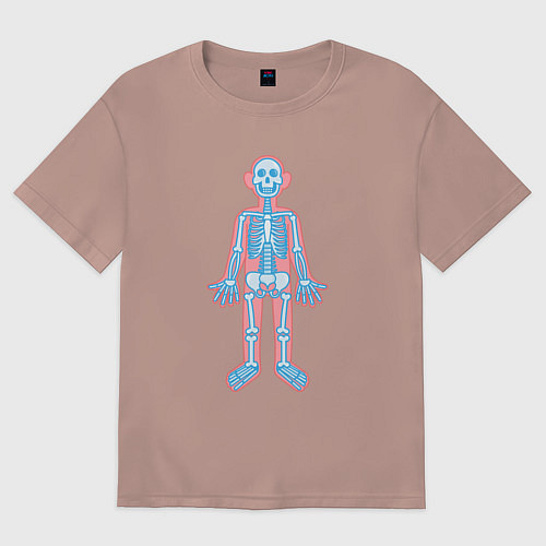 Женская футболка оверсайз Скелетик / Пыльно-розовый – фото 1