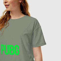 Футболка оверсайз женская Надпись PUBG, цвет: авокадо — фото 2